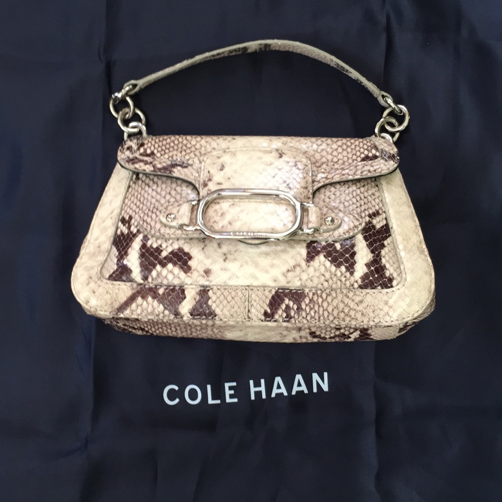 Cole Haan snake skin mini satchel